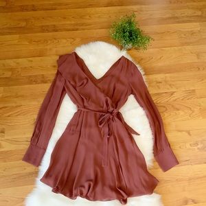 Long Sleeve Deep V Neck Dress